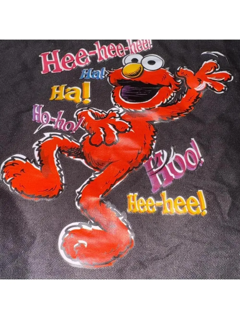 Vintage Y2K Tickle Me Elmo Sesame Street black cotton tote bag - Picture 2 of 5